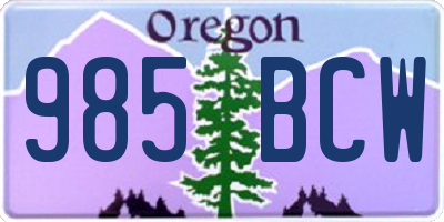 OR license plate 985BCW