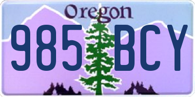 OR license plate 985BCY