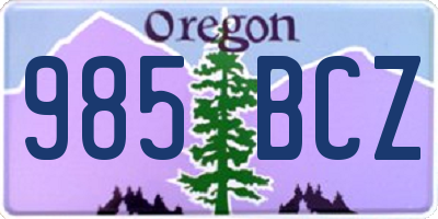 OR license plate 985BCZ