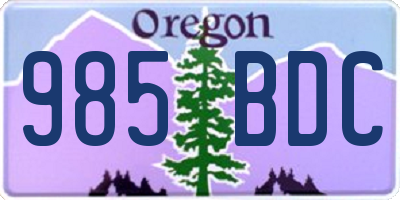 OR license plate 985BDC