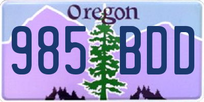 OR license plate 985BDD
