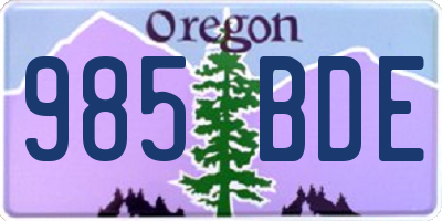 OR license plate 985BDE