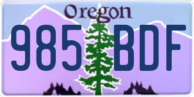 OR license plate 985BDF