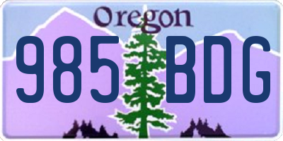 OR license plate 985BDG