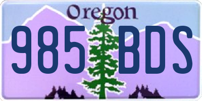 OR license plate 985BDS