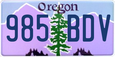 OR license plate 985BDV