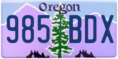 OR license plate 985BDX