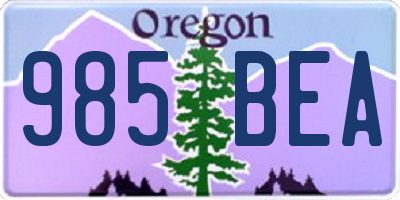 OR license plate 985BEA