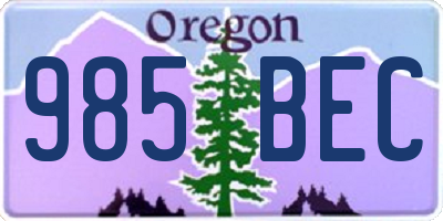OR license plate 985BEC