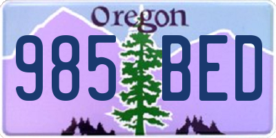 OR license plate 985BED