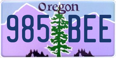 OR license plate 985BEE