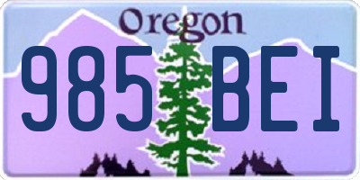 OR license plate 985BEI