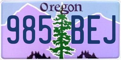 OR license plate 985BEJ