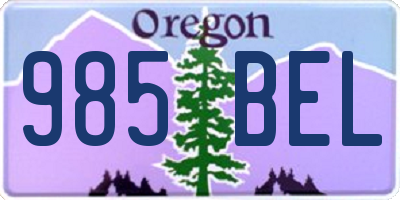OR license plate 985BEL