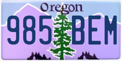 OR license plate 985BEM
