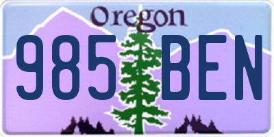 OR license plate 985BEN