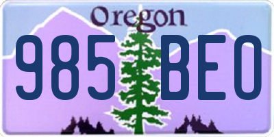 OR license plate 985BEO