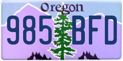 OR license plate 985BFD