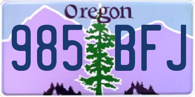 OR license plate 985BFJ