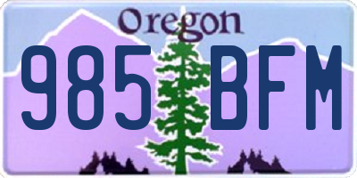 OR license plate 985BFM