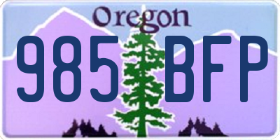OR license plate 985BFP
