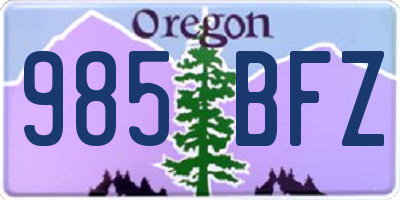 OR license plate 985BFZ