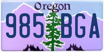 OR license plate 985BGA