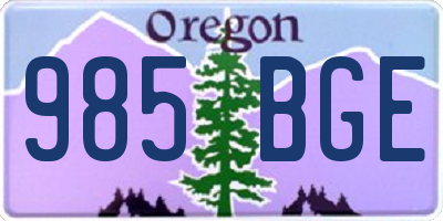 OR license plate 985BGE