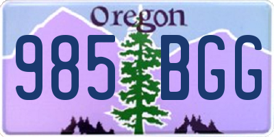 OR license plate 985BGG