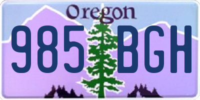 OR license plate 985BGH