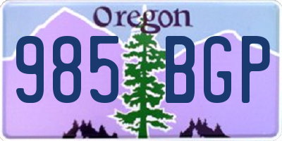 OR license plate 985BGP