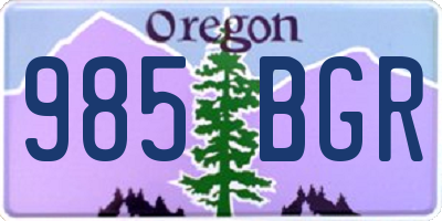 OR license plate 985BGR