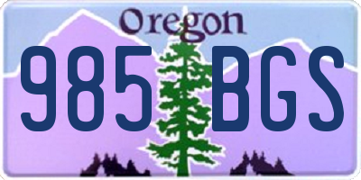 OR license plate 985BGS