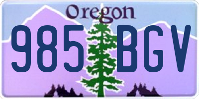 OR license plate 985BGV