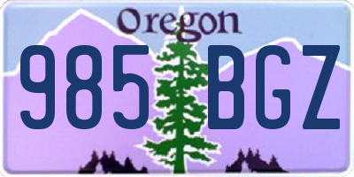 OR license plate 985BGZ