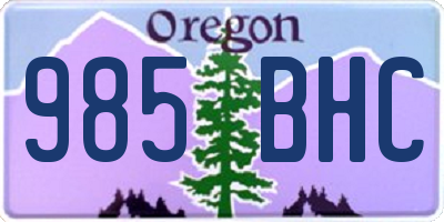 OR license plate 985BHC