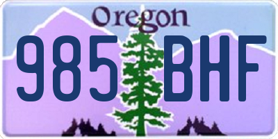 OR license plate 985BHF