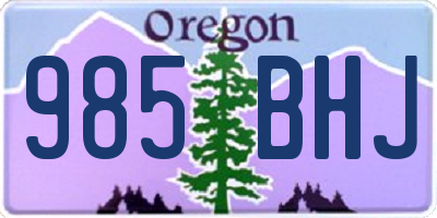 OR license plate 985BHJ