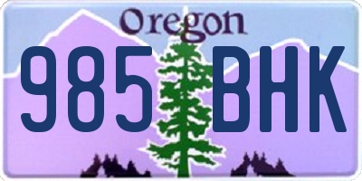 OR license plate 985BHK