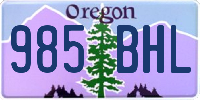 OR license plate 985BHL