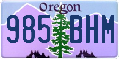 OR license plate 985BHM