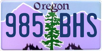 OR license plate 985BHS