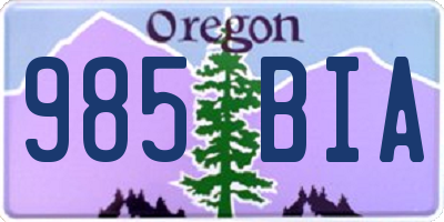 OR license plate 985BIA