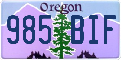 OR license plate 985BIF