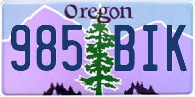 OR license plate 985BIK
