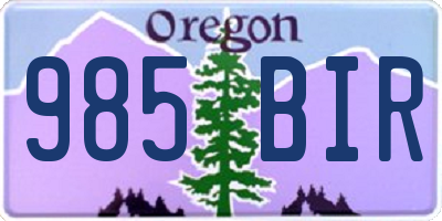 OR license plate 985BIR