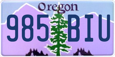 OR license plate 985BIU