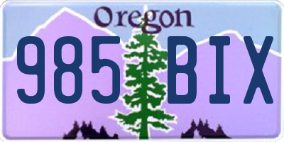 OR license plate 985BIX