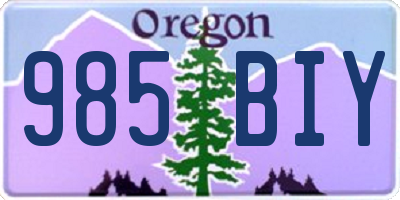 OR license plate 985BIY