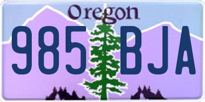 OR license plate 985BJA